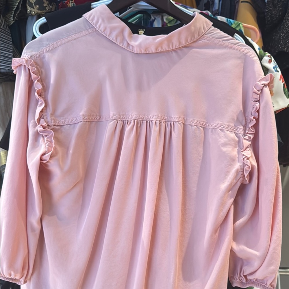 Pink Ruffle Sleeve Women's Top - Picture 4 of 5